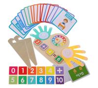 BRIGHTFUFU Interactive Wooden Counting for Finger-counting Animal Math Manipulatives with Numbers Early Learning Arithmetic Frame for Home Classroom Family Fun and Cognitive Development