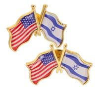 BRIGHTFUFU Israel USA Flag Lapel Pins Friendship Badge Zinc Alloy Epoxy Finish 2pcs for Suit Backpack Hat Jacket Loved Ones Friends