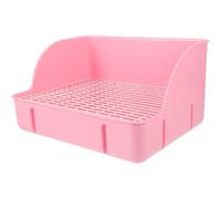 BRIGHTFUFU Large Plastic Pet Toilet Box for Rabbits and Cats with High Sided Fence and Detachable Grids, Splash Prevention and Easy to Clean Design, for Bedroom or Pet Shops Use