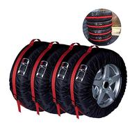 BRIGHTFUFU Large Tire Storage Bag Black Polyester Spare Tire Cover Elastic Band for Suv and Small Cars Snow Dust Protection