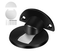 BRIGHTFUFU Magnetic Door Stop Secure Hold and Safety Protection Black for Homes and Other Settings Aluminum Alloy Door Stopper with No Drilling Installation 5-15mm
