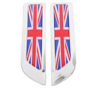BRIGHTFUFU Metal Car Side Badge Sticker Pair Uk Flag Emblems Silver Automotive Metal Decals for Car Fender Modification Exterior Accessories