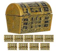 BRIGHTFUFU Mini Pirate Treasure Chest Toys Bulk Set 10Pcs Plastic Vintage Style Boys Treasure Box for Pirate Party Favor and Desktop Fish Tank Decor