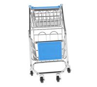 BRIGHTFUFU Mini Shopping Cart Trolley for Boys and Girls Dual-Layer Metal Storage Basket Decorative Play Toy for Desktop Organizer for Pretend Play