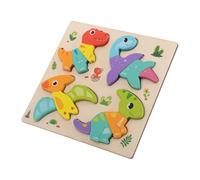 BRIGHTFUFU Montessori Wooden Jigsaw Puzzle Set Large Blocks Shape Matching Educational for Boys Early Development Fine Motor Skills Interactive Learning