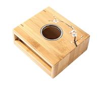 BRIGHTFUFU Multi-purpose Ceramic Teapot Warmer and Candle Holder with Hand-painted Drawer Base, Tea Heater for Aromatherapy and Warm Tea Serving, Suitable for Home and Office Use