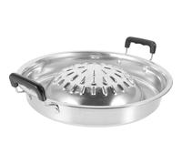 BRIGHTFUFU Multifunction Portable Korean Bbq Grill Pan, round Charcoal Bbq Tray for Outdoor Camping and Home Use, Smokeless Tabletop Barbecue Pot for Grill and Hotpot Cooking