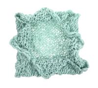 BRIGHTFUFU Newborn Photography Blanket Hand-Knitted Photo Backdrop Soft Light Green Wool Yarn Blanket for Photoshoot and Monthly Milestone