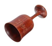 BRIGHTFUFU Pentagram Three-Phase Moon Holy Chalice Wooden Sacrifice Cup Religious Prop Altar Ornament Natural Color Variation for Worship and Ritual Use