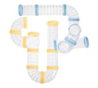 BRIGHTFUFU plastic hamster tunnel 2 sets DIY connection tube, detachable hamster cage accessory for pet cage, secure living space and enjoyable playground for squirrel guinea pig