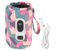 BRIGHTFUFU Portable Digital Display Bottle Warmer for Babies Milk Bottle with Temperature Adjustable 5 Gears Design, Oxford Cloth and Silicone Material, for Outdoor Travel Feeding