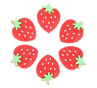 BRIGHTFUFU Portable Silicone Tennis Shock Absorbers 6pcs Racket Vibration Dampeners for Outdoor Use Cute Strawberry Design Lightweight for Tennis and Squash Players