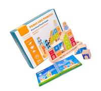 BRIGHTFUFU Prince Saves Building Blocks Preschool Educational Assorted Colour Wooden Puzzle Game Early Learning