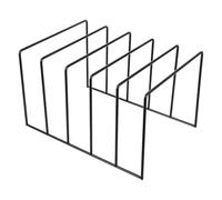 BRIGHTFUFU Record Display Rack File Organizer CD Storage Rack Modern Design Classic Appearance Large Capacity Smooth round Texture Iron for Bedrooms and Dormitories Black