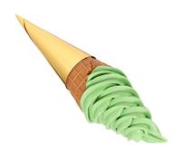 BRIGHTFUFU Reusable Fake Ice Cream Cone Model PVC Simulation Ice Cream Decoration for Food Photography Party Props Crafts and DIY Projects Green Pretend Play Accessory