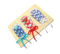 BRIGHTFUFU Shoelace Threading Early Educational Montessori Board for Learning to Tie Shoelaces Compact and Portable Fine Motor Skills Development for Boys and for Birthdays and Holidays