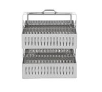 BRIGHTFUFU Stainless Steel Laboratory Equipment 30 Positions Staining Rack and Microscope Slides Holder with Lightweight Drying Stand and Stable Bottom Design for Scientific Experiments