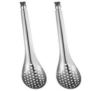 BRIGHTFUFU Stainless Steel Slotted Spoon for Cooking Caviar and Poached Eggs Small Colander Kitchen Tool with Fine Mesh Drainage 6.7 Inch Practical Cooking Gadget