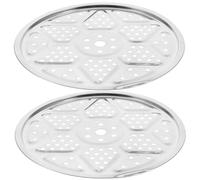 BRIGHTFUFU Stainless Steel Steam Plate 28 cm Pack of 2 Preserving Rack for Pressure Cooker Rustproof Compact and Durable Kitchen Accessories for Steam Cooking and Canning
