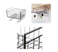 BRIGHTFUFU U Shaped under Cabinet Shelf Steel Wire Black for Spices | Slide on Design, Flat Hook Fits Plank Thickness below 3.5cm, Office Shelving and Cabinet Storage