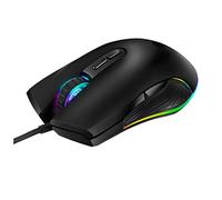 BRIGHTFUFU USB Wired Optical Gaming Mouse 7 Keys with Rgb Backlit Logo for PC Laptop Gamers Matte Black Wired USB Mouse for Professional Computer Use Random Color