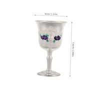 BRIGHTFUFU Vintage Embossed Metal Wine Goblet Medieval Chalice for Home Bar Travel Portable Drinking Cup with European Flower Pattern Suitable for Parties and Collectors