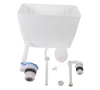 BRIGHTFUFU Wall Mount Toilet Tank Replacement, Pull Flush Toilet Tank for Factories and Schools, White Plastic Water Reservoir with All Necessary Wall Mount Toilet Tank Parts