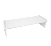 BRIGHTFUFU Wooden Monitor Shelf Computer Holder Dorm Room Essentials Single Layer Design Reduce Pressure on Neck and Back Prevent Hunchback White Monitor Stand for Offices