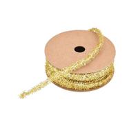 BrightGlow Christmas Tinsel Garland Thin Mini Tinsel Garland Christmas Gift Ribbon Decorative Ribbon Gift Ribbon Shiny Thin Tinsel for Gift Christmas Tree 8 mm Gold 10 Yard