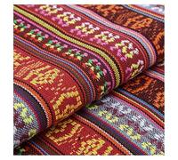 BrightGlow Cotton Fabric for Sewing Ethnic Pattern Cotton Fabric Boho Fabric Sold by the Metre Exotic Flowers Fabric Cotton Linen Fabric Colourful Retro Decorative Fabric for Sewing Costume Fabric 2#