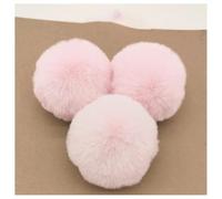 BrightGlow Faux Fur Pompom 8 cm Soft Pompoms for Crafts Large Pom Pom Balls Fur Pompom Faux Fur Pom Poms DIY Pom Pom Balls Rabbit Fur Bobble for Hats Beanies Bag #1 Pink Pack of 10
