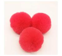 BrightGlow Faux Fur Pompom 8 cm Soft Pompoms for Crafts Large Pom Pom Balls Fur Pompom Faux Fur Pom Poms DIY Pom Pom Balls Rabbit Fur Bobble for Hats Beanies Bag #1Red Pack of 10