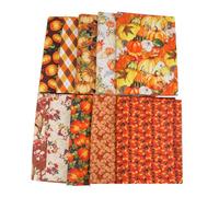 BrightGlow Pack of 10 Thanksgiving Patchwork Fabrics 100% Cotton Pumpkin Pattern Quilt Fabrics for Sewing Fat Quarters Cotton Fabric Autumn Fabric Square Halloween Fabrics DIY Sewing Fabrics