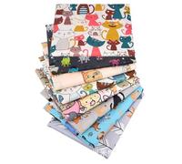 BrightGlow Pack of 8 25 x 20 cm Cotton Fabric Packs, 100% Cotton Quilting Fabric Bundle ZUN Sewing DIY Craft Patchwork Fabrics Cotton Cloth Quilting Fabric Scraps Cats & Dogs