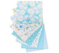 BrightGlow Pack of 8 25 x 20 cm Cotton Fabric Packs, 100% Cotton Quilting Fabric Bundle ZUN Sewing DIY Craft Patchwork Fabrics Cotton Cloth Quilting Fabric Remnants Blue
