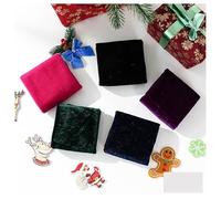 BrightGlow Velvet Fabric Pack of 5 Christmas Fabrics for Sewing Fabric Packages Patchwork Fat Quarters Quilting Fabric Bundles Christmas Style Fabric for Christmas Hat DIY Sewing Crafts 2# 50 x 50 cm