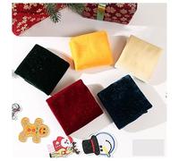 BrightGlow Velvet Fabric Pack of 5 Christmas Fabrics for Sewing Fabric Packages Patchwork Fat Quarters Quilting Fabric Bundles Christmas Style Fabric for Christmas Hat DIY Sewing Crafts 8# 50 x 50 cm