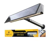 Brighticonic Solar Sign Lights Outdoor - LED Solar Sign Light for House Numbers & Real Estate Signs - 13" Warm White Floodlight, IP65 Waterproof, Dusk to Dawn Solar Mailbox Light - Wall/Ground Mount