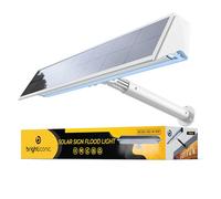 Brighticonic Solar Sign Lights Outdoor White - LED Solar Sign Light for House Numbers & Real Estate Signs - 13" Cool White Floodlight, IP65 Waterproof, Dusk to Dawn Solar Mailbox Light