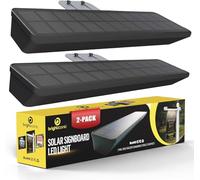 Brighticonics 2Pck Solar Address Sign Light - IP65 Waterproof Easy Install, Auto Dusk-to-Dawn On/Off - Outdoor Light for Business, Lease, Real Estate Sign Post - LED Signboard Gifts - Cold White 6000K