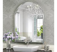 Brightify Arched Mirror, Arched Wall Mirror, 24 x 32 Inch Silver Arch Mirror, Metal Frame Silver Bathroom Mirror, Arched Top Bathroom Vanity Mirror for Living Room Bedroom Mantel Entryway Hallways