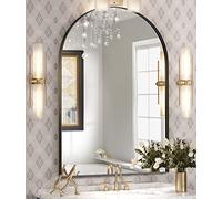 Brightify Arched Mirror, Arched Wall Mirror, 24 x 36 Inch Black Arch Mirror, Metal Frame Black Bathroom Mirror, Arched Top Bathroom Vanity Mirror for Living Room Bedroom Mantel Entryway Hallways