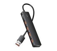 Brightium Hub - 5-in-1 USB-A to 4xUSB 3.2 and USB-C, 10G, 0.15m, Black, ideal for expanding ports and improving connectivity.