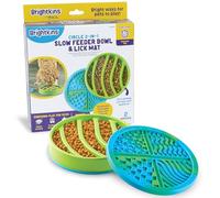 Brightkins Circle 2-in-1 Slow Feeder Bowl & Lick Mat, Interactive Dog Toy, Lick Mat for Pet Training, Slow Release Dog Feeding Mat