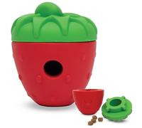 Brightkins Tough & Tumble 2-piece Strawberry, Enrichment Puppy Essentials, Dog Birthday Treat Pouch Gifts, Training Dog Accessories, Container Slow Feeder Dispensing, Puzzle Feeder