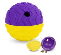 Brightkins Tough & Tumble 2-piece Texture Ball Large, Puppy Essentials, Dog Birthday Treat Pouch Gifts, Training Dog Accessories, Enrichment Container, Slow Feeder Dispensing, Puzzle Feeder