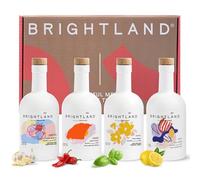 Brightland The Artist Capsule Cold-Pressed Olive Oils - Oprah’s Favorite Olive Oil Set Infused with Garlic, Lemon, Basil, and Chili Peppers, 12.7 fl. oz. Bottles (Pack of 4)