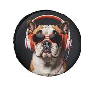 Brightly Colored Bulldogs Spare Tire Cover, 24inch Oxford Wheel Protector Travel Accessories, Waterproof Dustproof Wheel Tire Covers for RV Jeep SUV Camper Truck