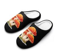 Brightly Colored Mushrooms Cotton Men's Slip-on Slippers 11-12（44-45）