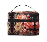 Brightly colored peonies Women's Large Capacity Makeup Bag, Portable Travel Makeup Bag, (9x6.5x6.2 inches) Girls Large Makeup Bag Storage Bag